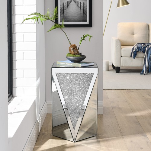 Silver mirrored end - 22"h,